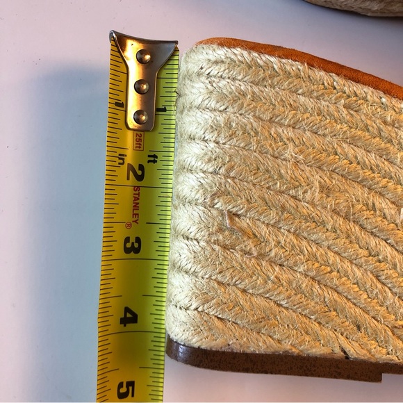 * ZARA Orange Faux Suede Espadrille Wedge Platform Women’s Size 39 Sandals - Picture 10 of 15